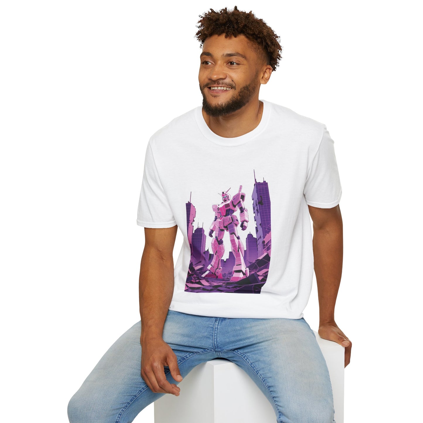 Retro Robot Graphic Tee | Unisex Softstyle T-Shirt, Geek Fashion, Anime Merch, Gift for Him, Her, Casual Wear, Pop Culture Apparel