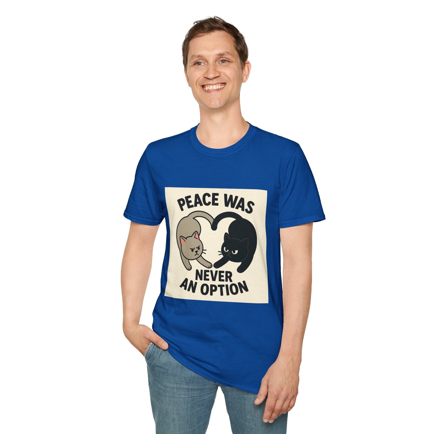 Cat Conflict T-Shirt, Funny Cat Tee, Pet Lover Gift, Unisex Humor Shirt, Cute Animal Apparel Printify