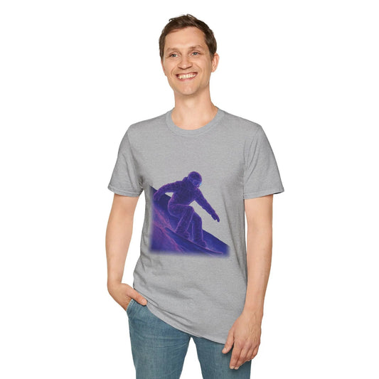 Snowboarder Carving Unisex Softstyle T-Shirt Printify