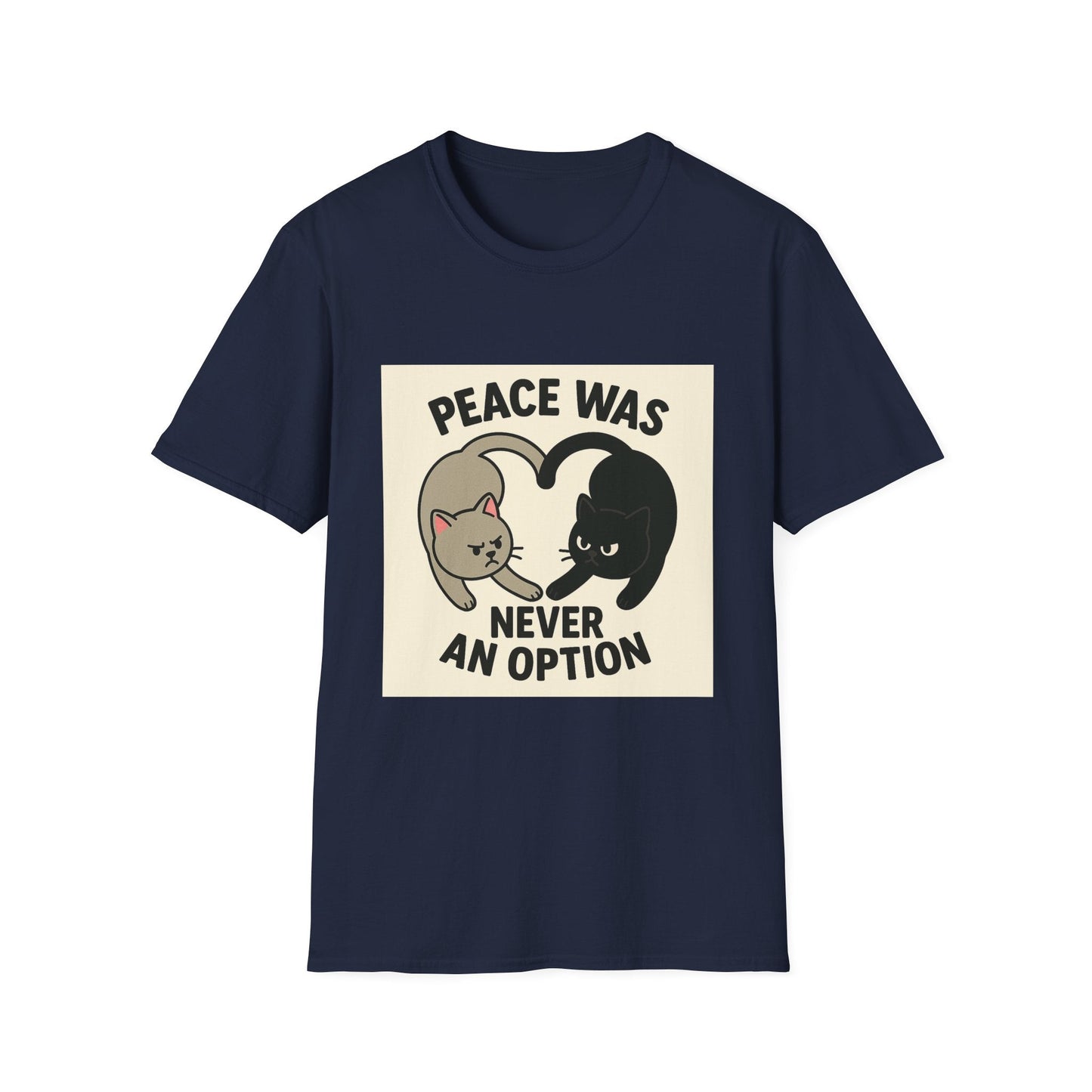 Cat Conflict T-Shirt, Funny Cat Tee, Pet Lover Gift, Unisex Humor Shirt, Cute Animal Apparel Printify