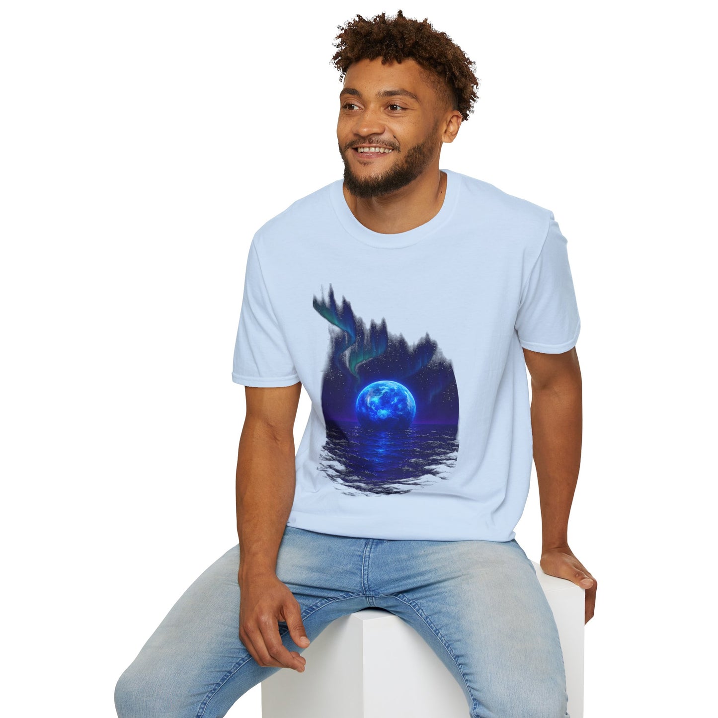 Mystical Ether Unisex Softstyle T-Shirt, Graphic Tee, Night Sky Shirt, Gift for Astronomy Lovers, Casual Wear, Fantasy Apparel Printify