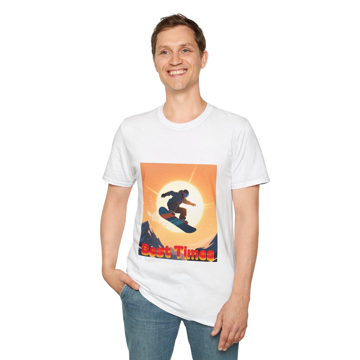 Soaring High Snowboarding Time Unisex T-Shirt Printify
