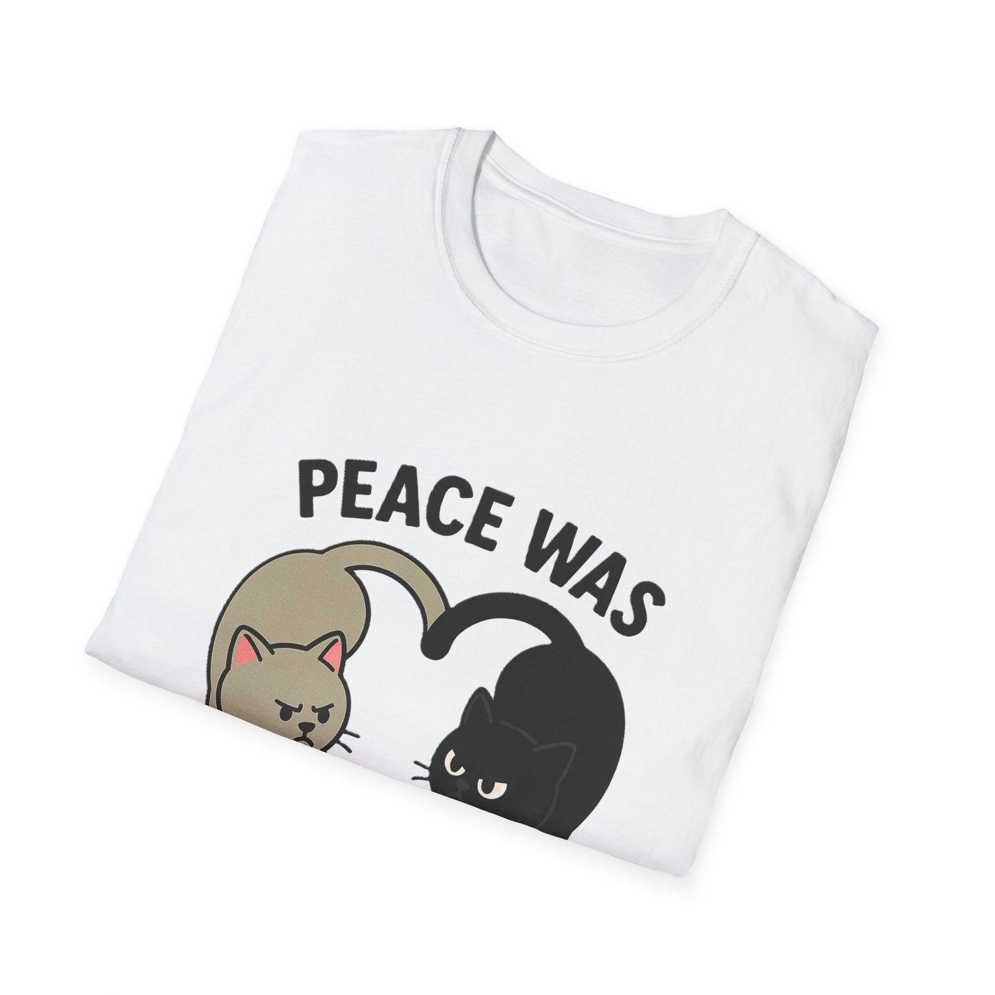 Cat Conflict T-Shirt, Funny Cat Tee, Pet Lover Gift, Unisex Humor Shirt, Cute Animal Apparel Printify