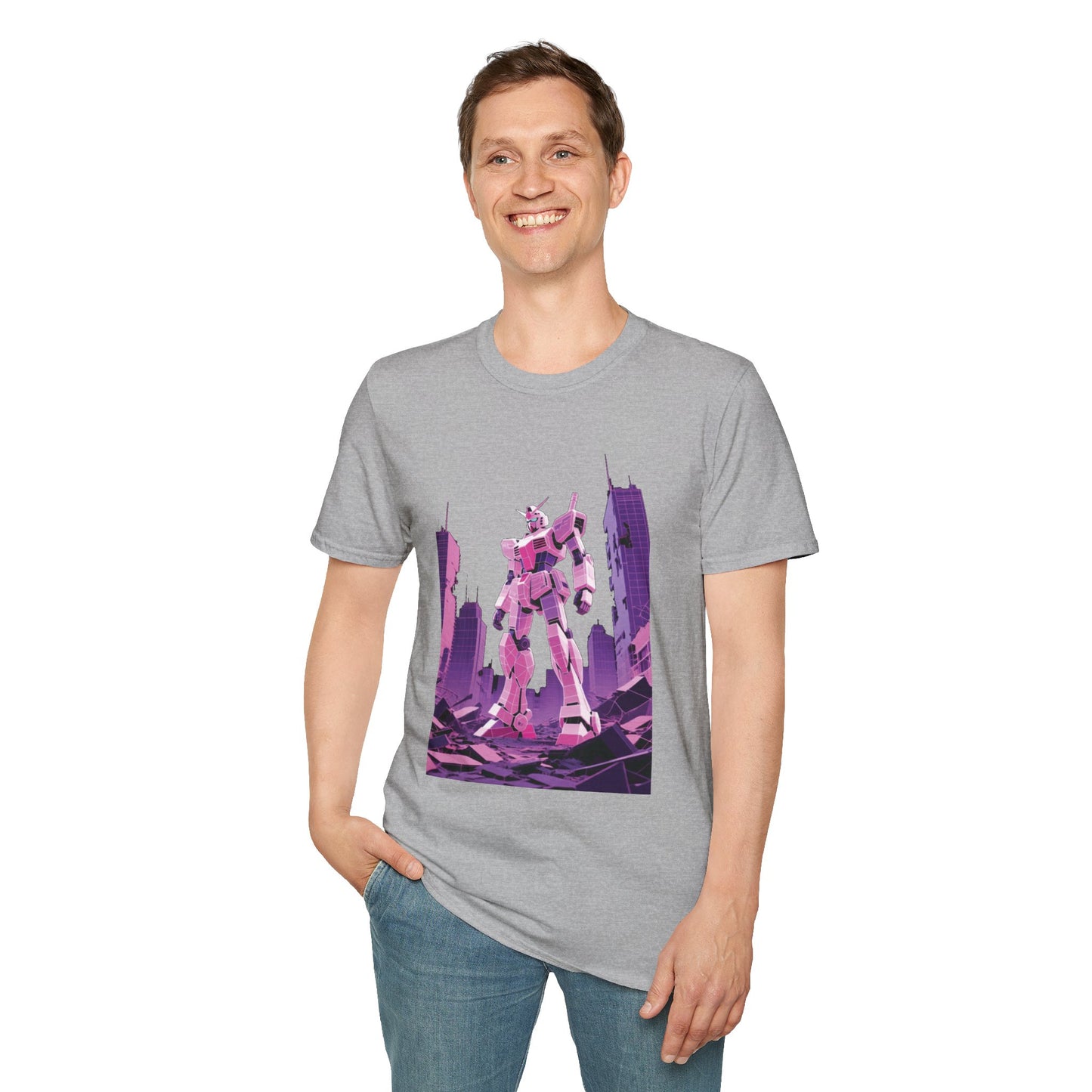 Retro Robot Graphic Tee | Unisex Softstyle T-Shirt, Geek Fashion, Anime Merch, Gift for Him, Her, Casual Wear, Pop Culture Apparel