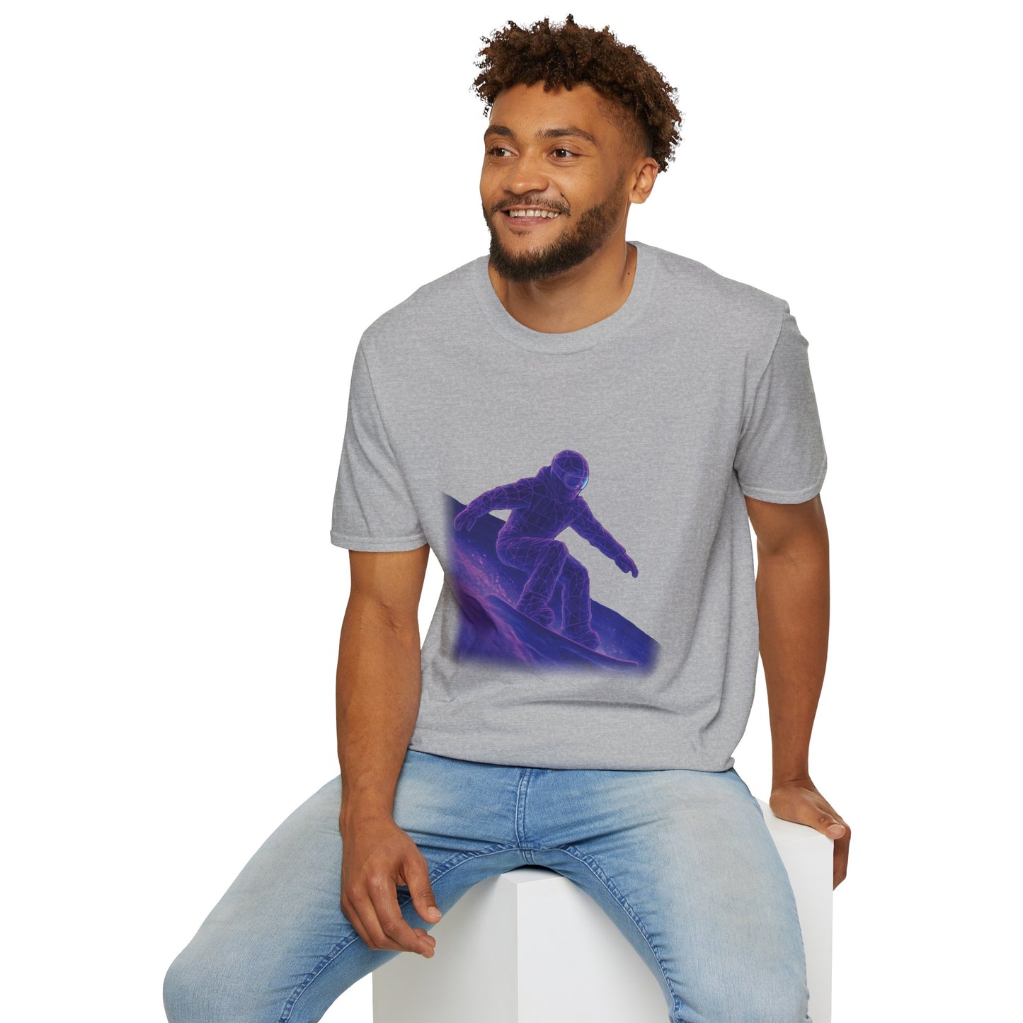 Snowboarder Carving Unisex Softstyle T-Shirt Printify