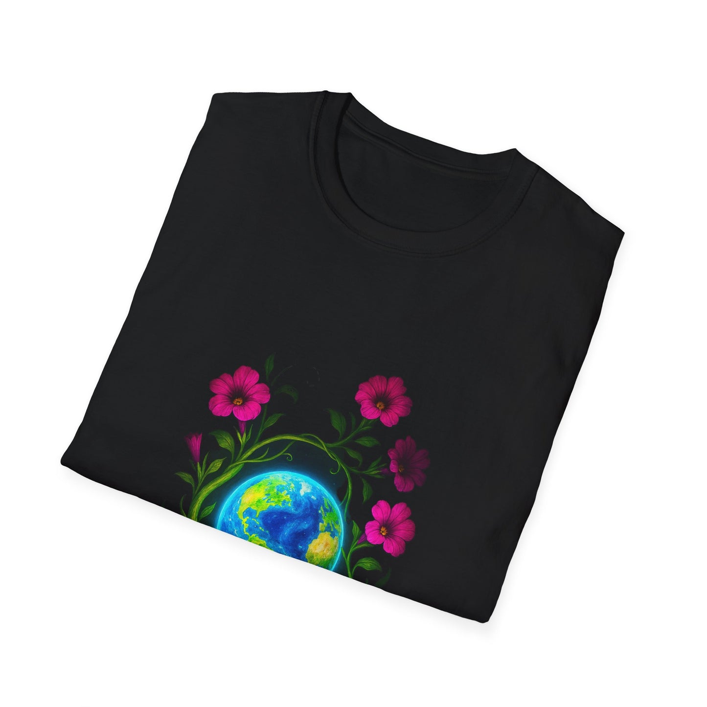 Floral Earth T-Shirt | Bohemian Style Tee, Unisex Gift, Nature Lover Apparel, Earth Day Celebration, Comfortable Everyday Wear