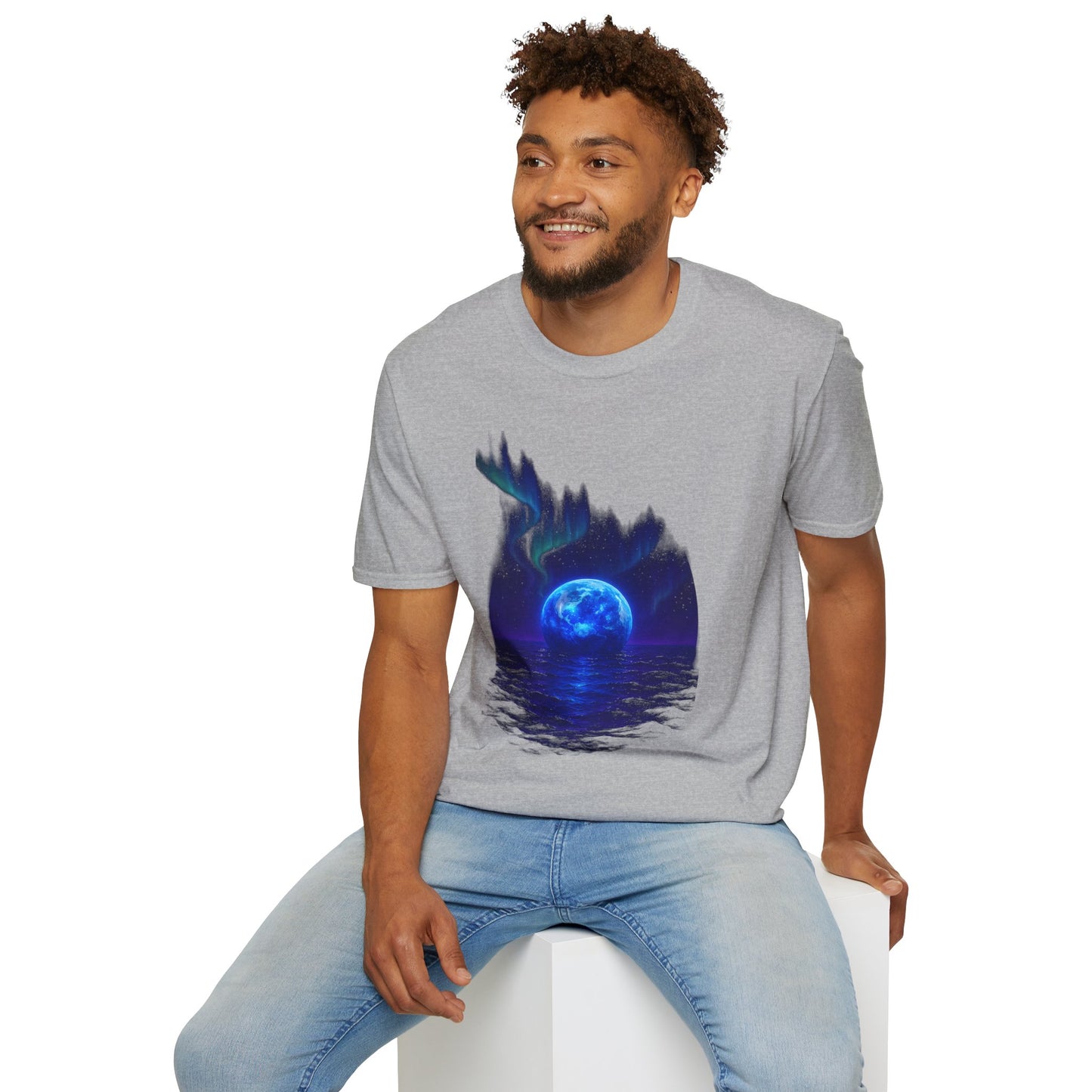 Mystical Ether Unisex Softstyle T-Shirt, Graphic Tee, Night Sky Shirt, Gift for Astronomy Lovers, Casual Wear, Fantasy Apparel Printify