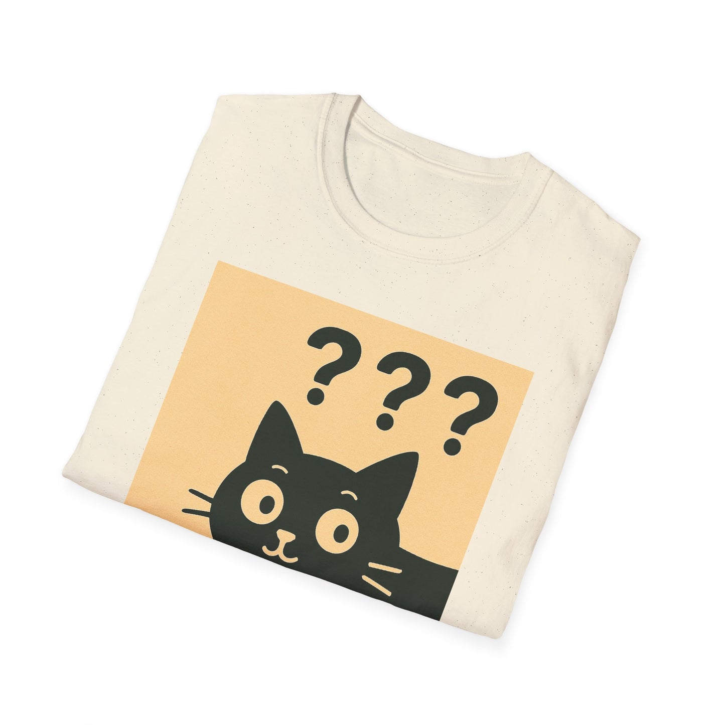 Whimsical Front-Back Cat Design T-Shirt | Unisex Softstyle Tee, Funny Cat Shirt, Pet Lover Gift, Cute Cat Apparel, Animal Graphic Tee
