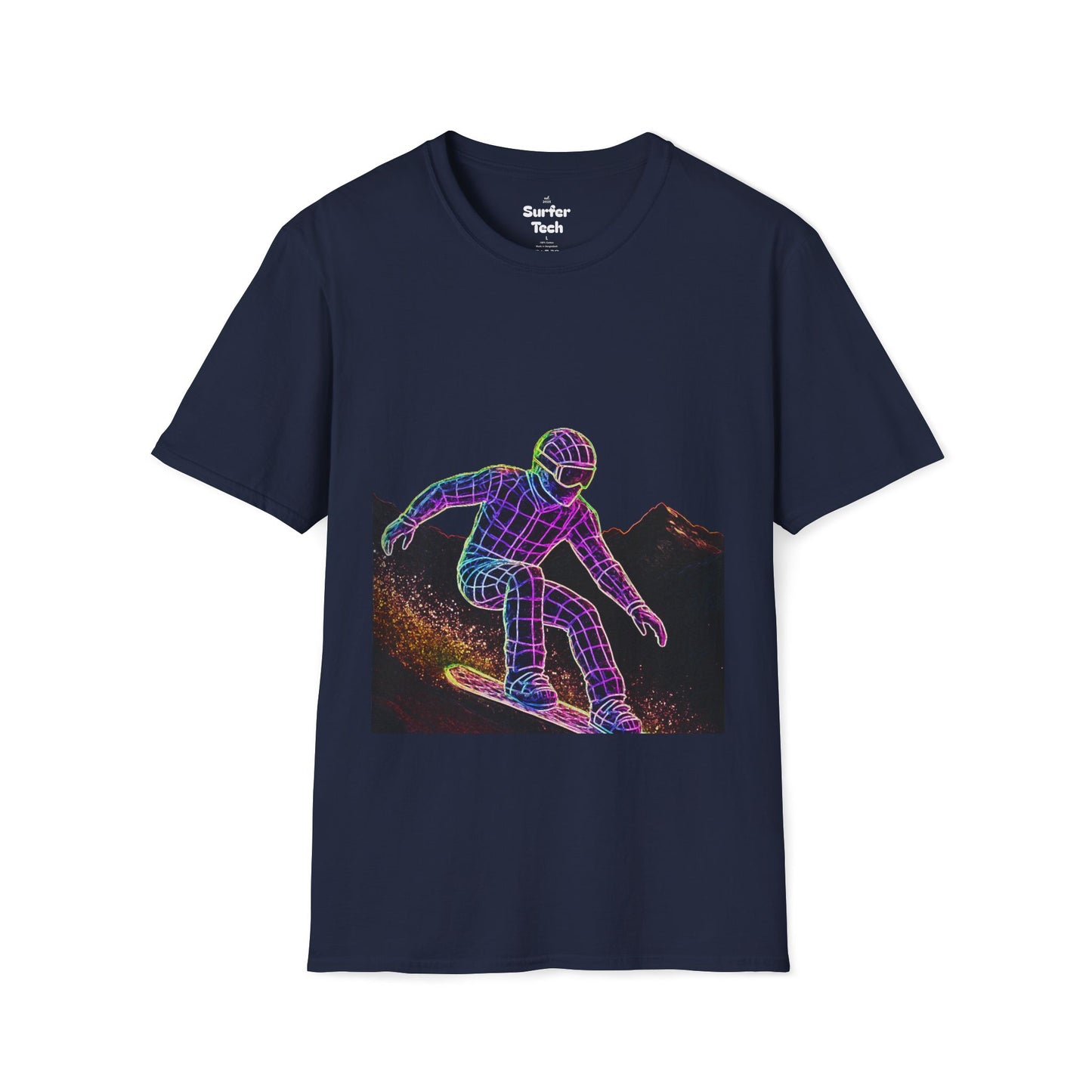 Retro Neon Snowboarder T-Shirt, Graphic Tee for Snowboarding Lovers