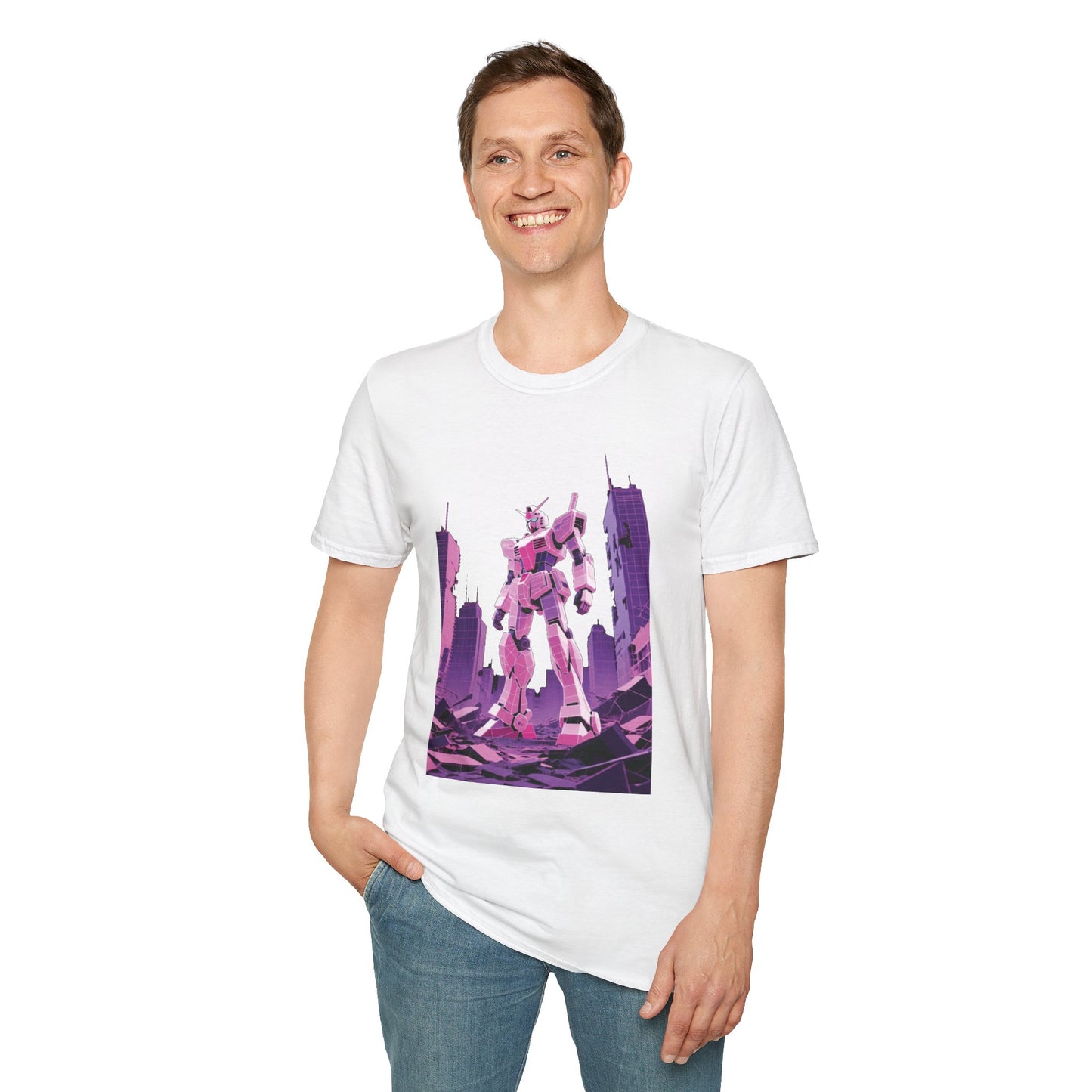Retro Robot Graphic Tee | Unisex Softstyle T-Shirt, Geek Fashion, Anime Merch, Gift for Him, Her, Casual Wear, Pop Culture Apparel