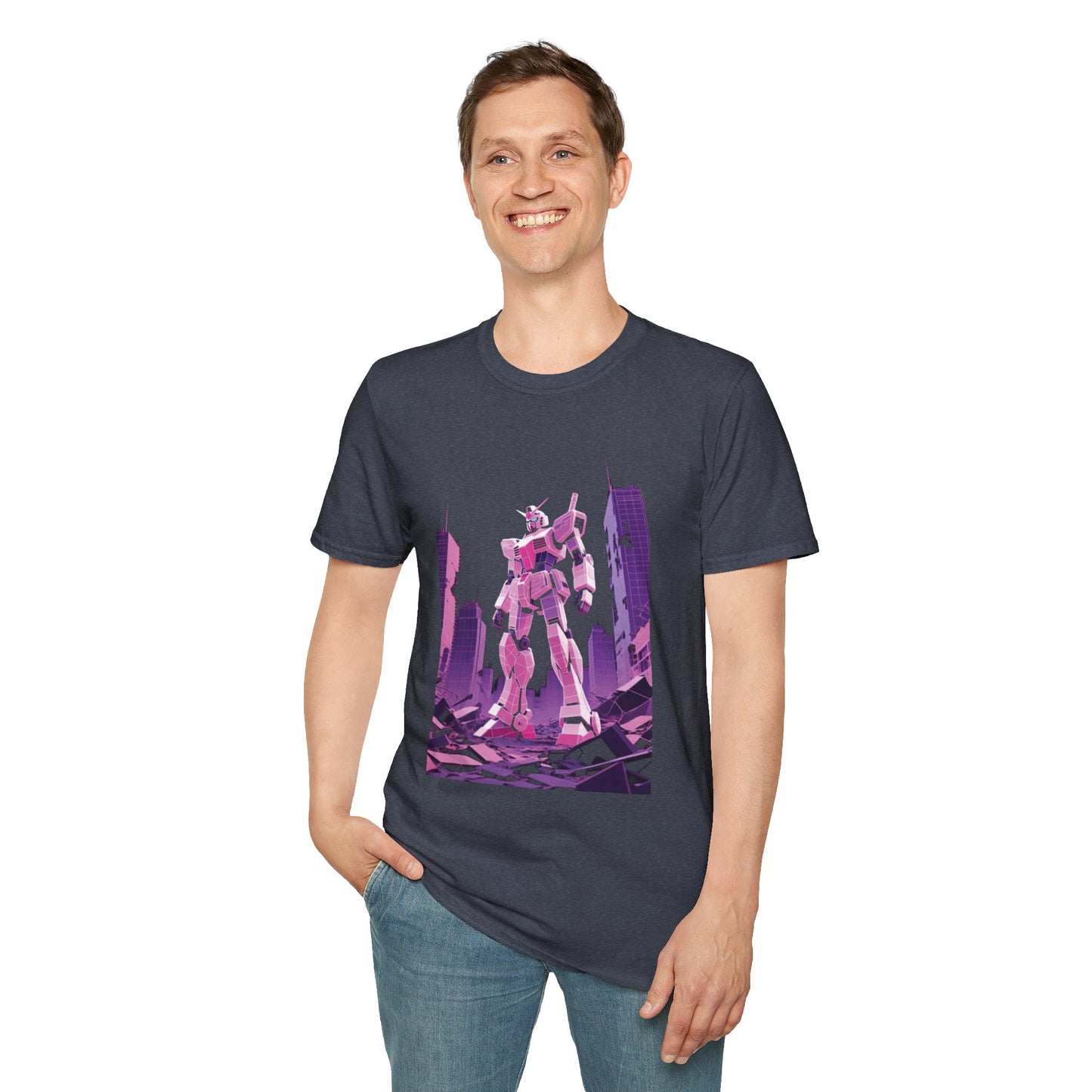 Retro Robot Graphic Tee | Unisex Softstyle T-Shirt, Geek Fashion, Anime Merch, Gift for Him, Her, Casual Wear, Pop Culture Apparel