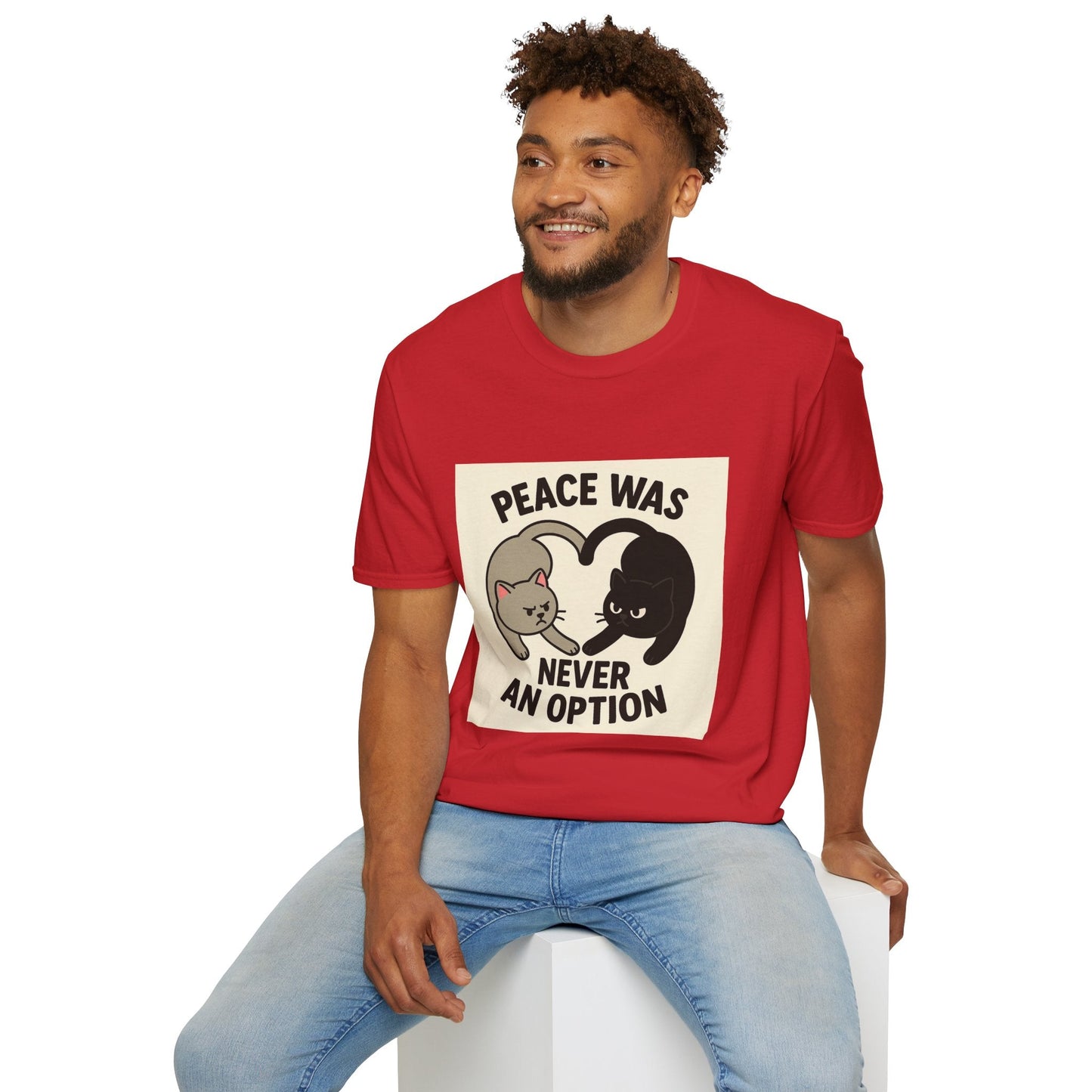 Cat Conflict T-Shirt, Funny Cat Tee, Pet Lover Gift, Unisex Humor Shirt, Cute Animal Apparel Printify
