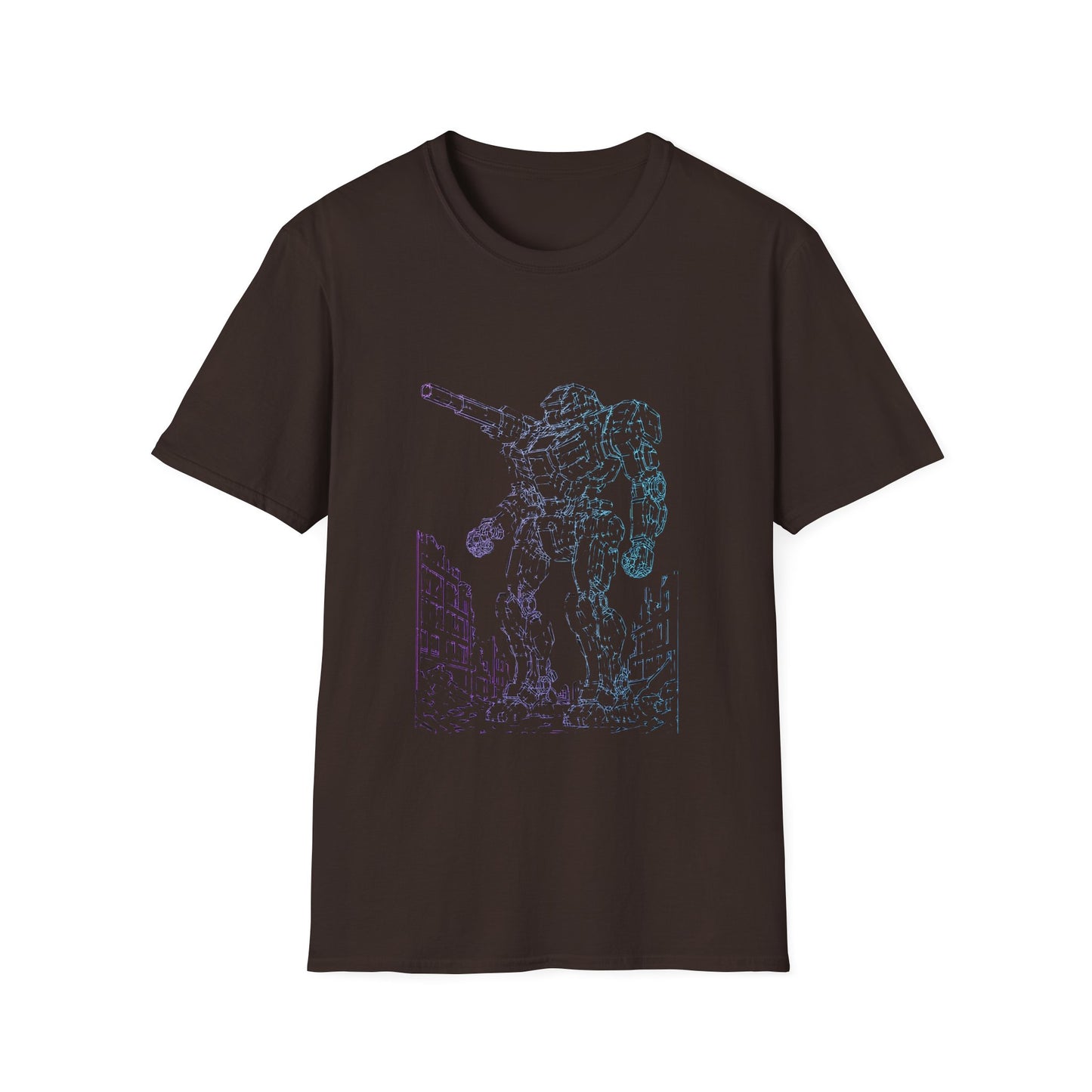 Mech Warrior Unisex Softstyle T-Shirt, Gaming Tee, Sci-Fi Shirt, Geek Wear, Casual Summer Top Printify