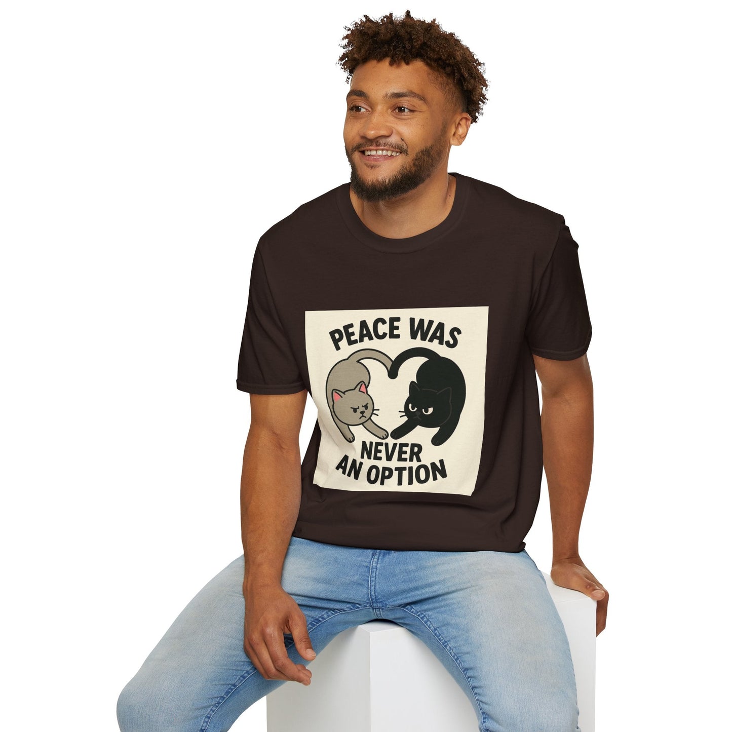 Cat Conflict T-Shirt, Funny Cat Tee, Pet Lover Gift, Unisex Humor Shirt, Cute Animal Apparel Printify