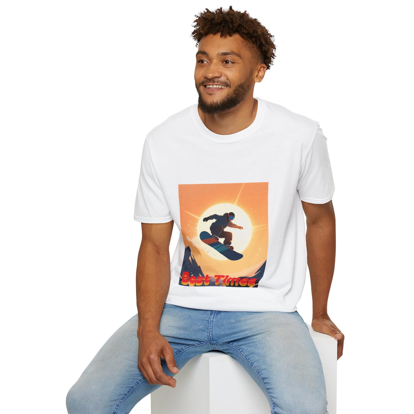 Soaring High Snowboarding Time Unisex T-Shirt Printify