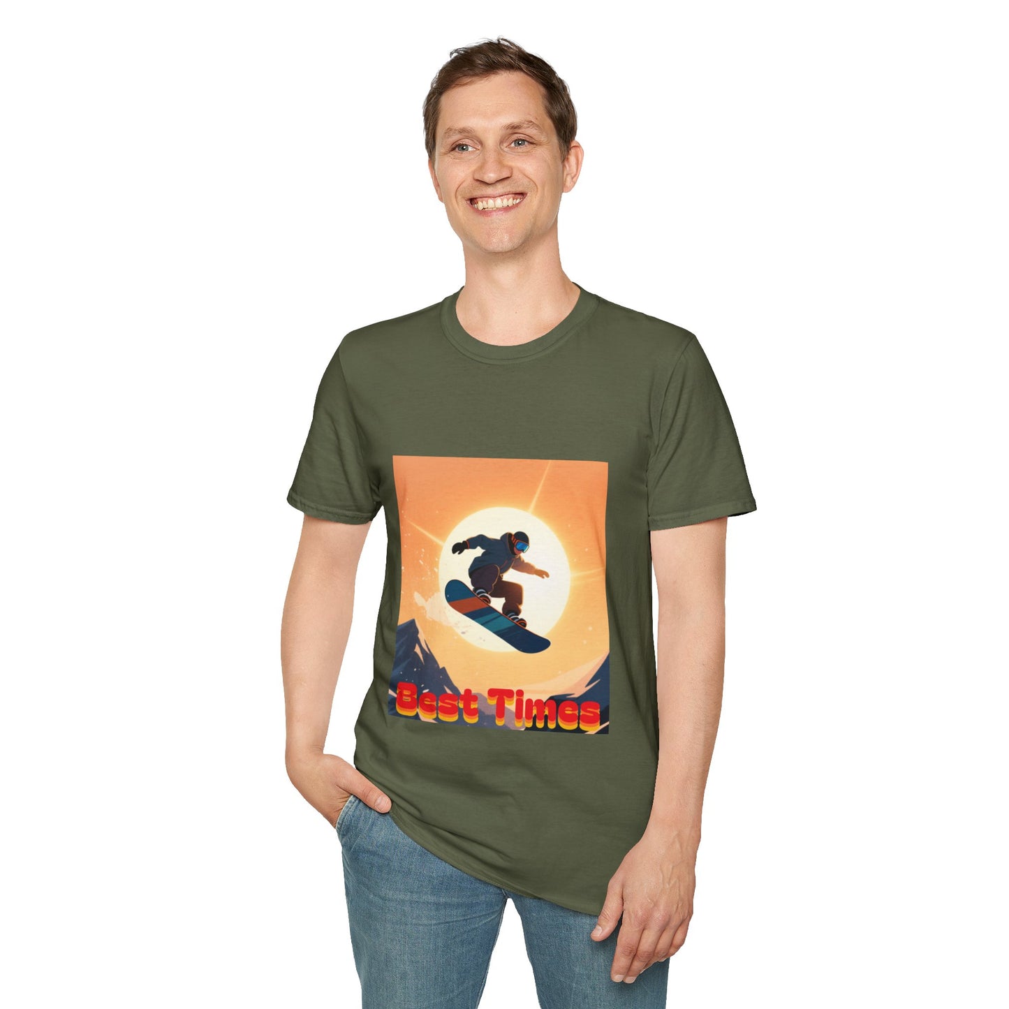 Soaring High Snowboarding Time Unisex T-Shirt Printify