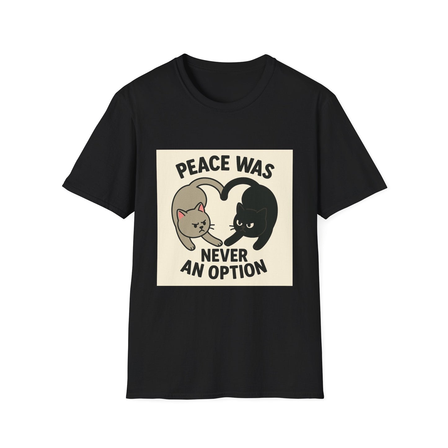 Cat Conflict T-Shirt, Funny Cat Tee, Pet Lover Gift, Unisex Humor Shirt, Cute Animal Apparel Printify