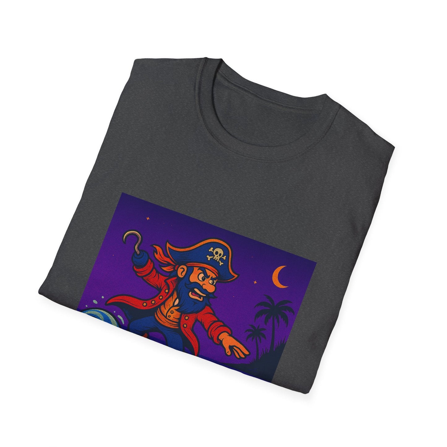 Surfing Pirate Unisex T-Shirt, Beachwear, Gift for Surfers, Summer Apparel, Fun Graphic Tee, Casual Wear Printify