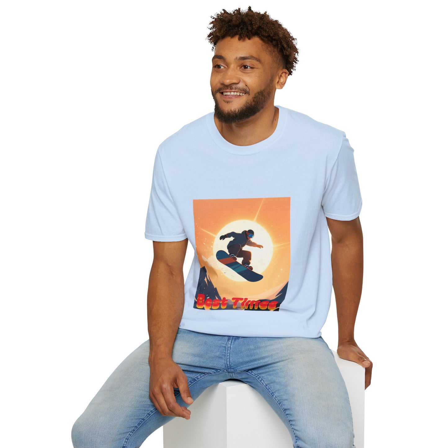 Soaring High Snowboarding Time Unisex T-Shirt Printify