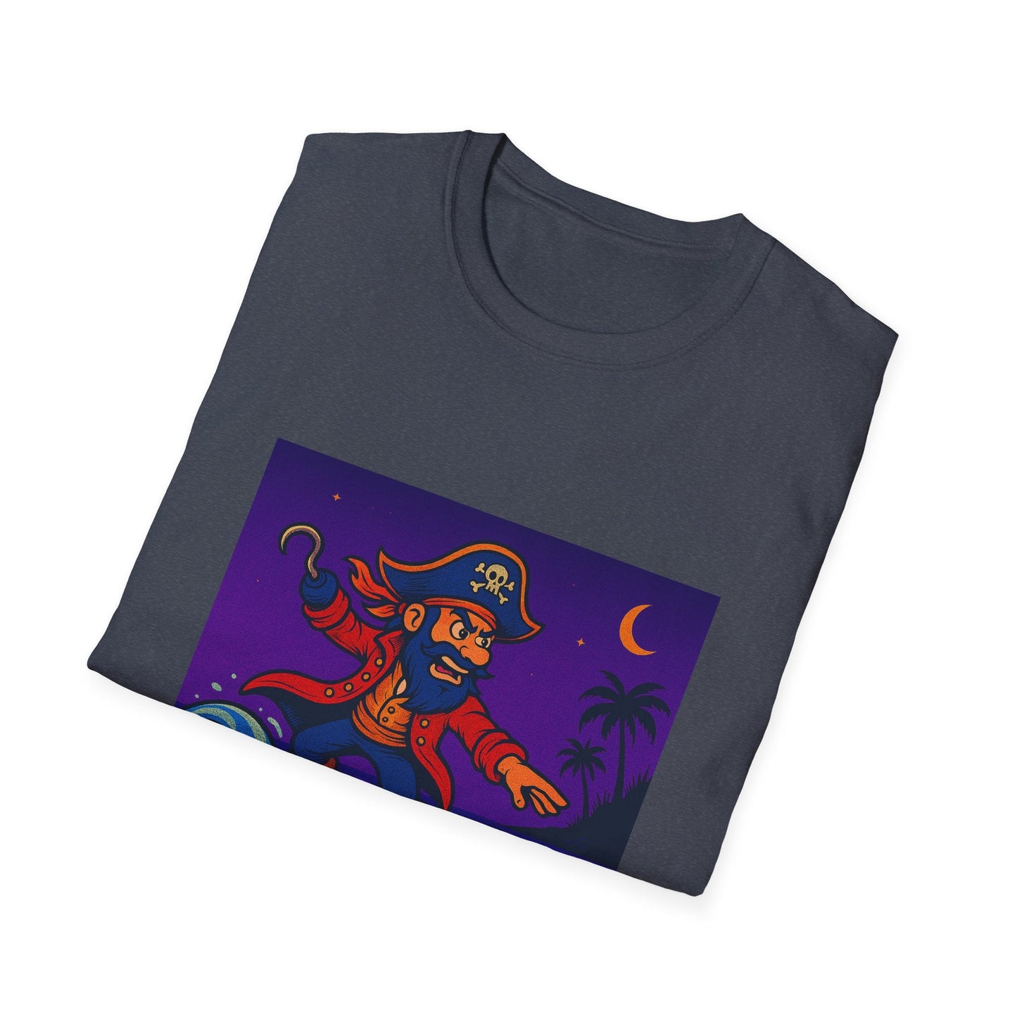 Surfing Pirate Unisex T-Shirt, Beachwear, Gift for Surfers, Summer Apparel, Fun Graphic Tee, Casual Wear Printify