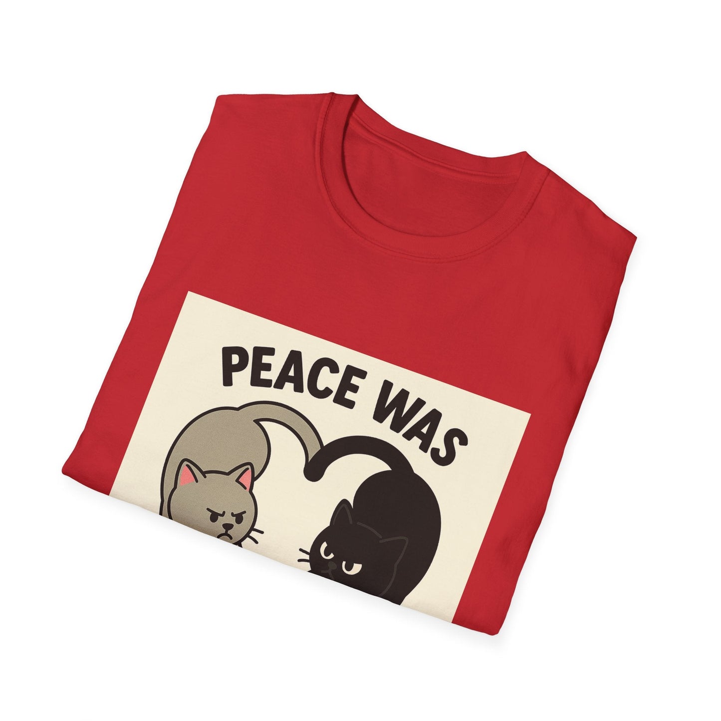 Cat Conflict T-Shirt, Funny Cat Tee, Pet Lover Gift, Unisex Humor Shirt, Cute Animal Apparel Printify