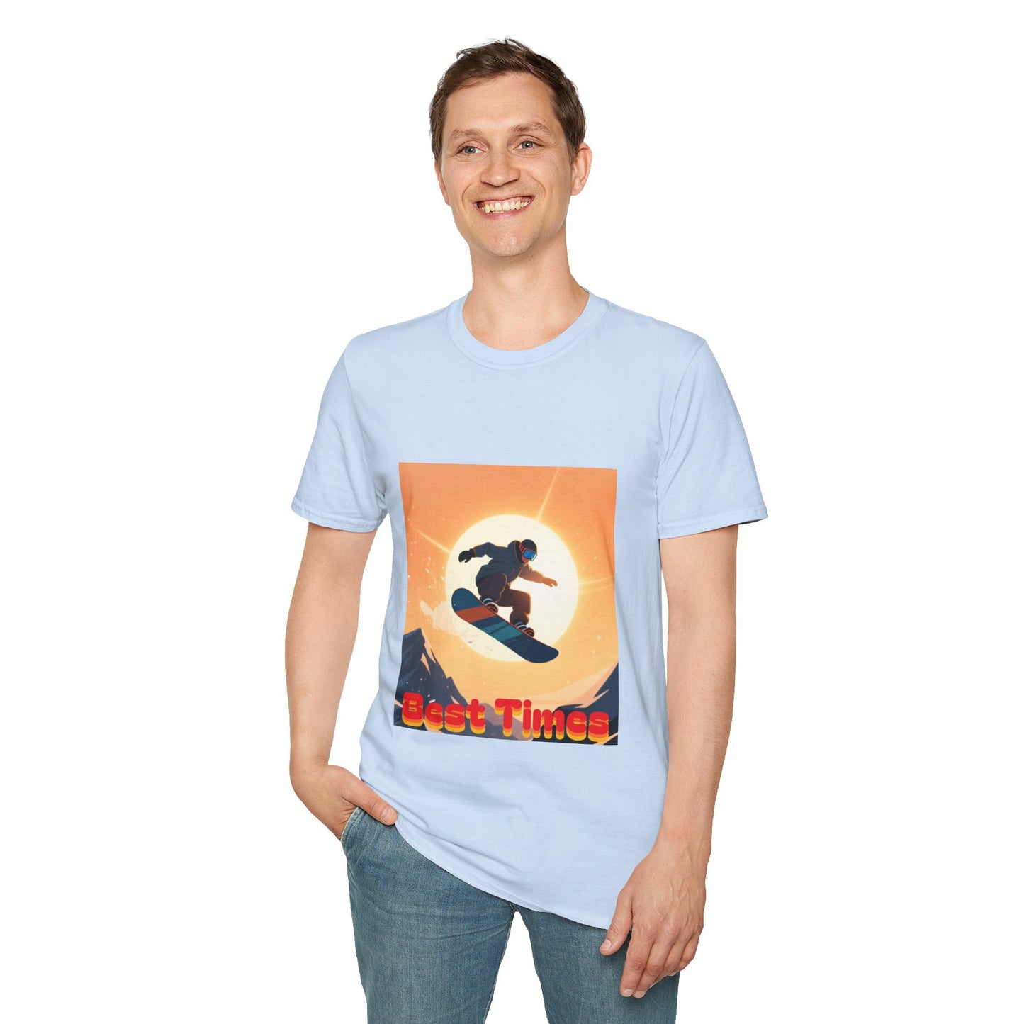 Soaring High Snowboarding Time Unisex T-Shirt Printify