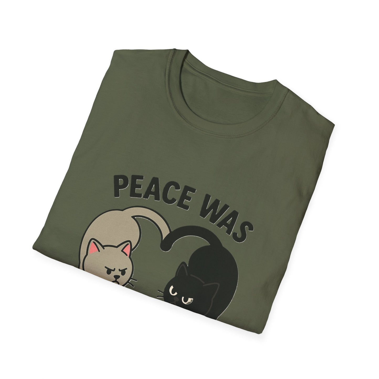 Cat Conflict T-Shirt, Funny Cat Tee, Pet Lover Gift, Unisex Humor Shirt, Cute Animal Apparel Printify