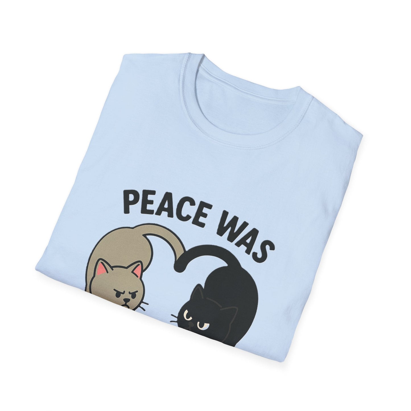 Cat Conflict T-Shirt, Funny Cat Tee, Pet Lover Gift, Unisex Humor Shirt, Cute Animal Apparel Printify