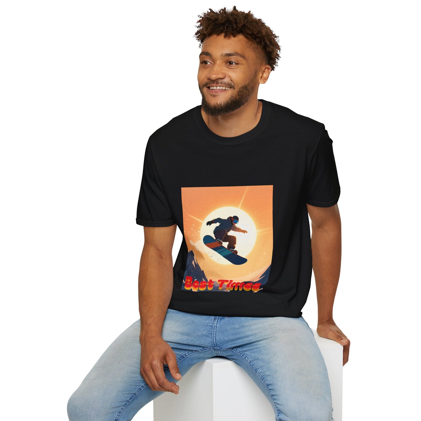 Soaring High Snowboarding Time Unisex T-Shirt Printify