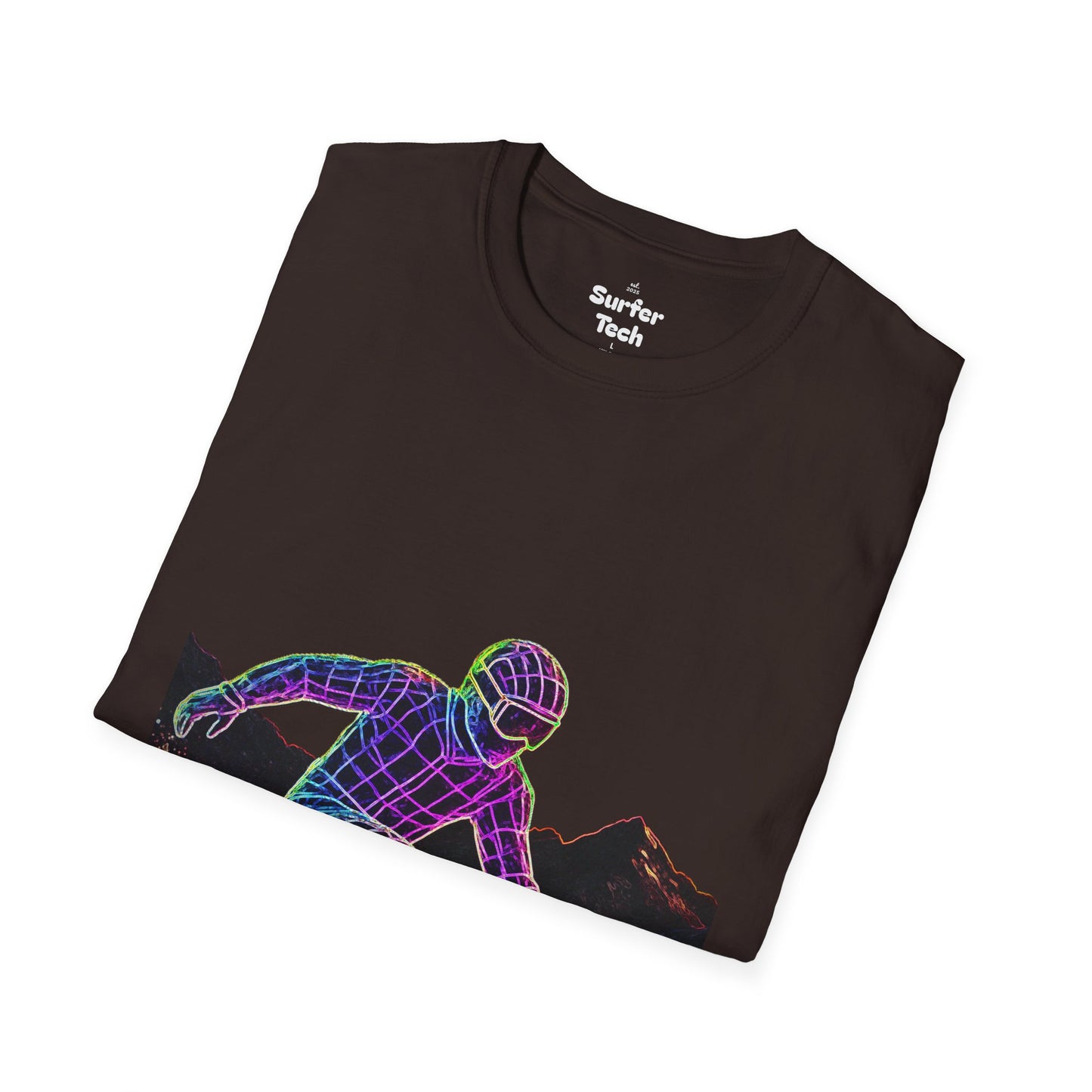 Retro Neon Snowboarder T-Shirt, Graphic Tee for Snowboarding Lovers Printify