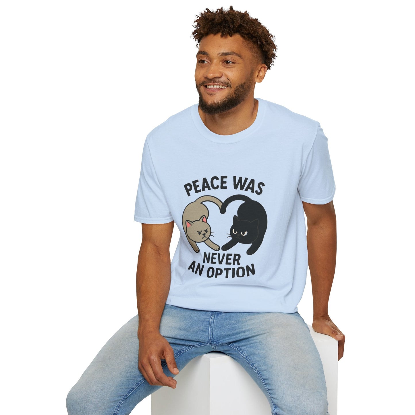 Cat Conflict T-Shirt, Funny Cat Tee, Pet Lover Gift, Unisex Humor Shirt, Cute Animal Apparel Printify