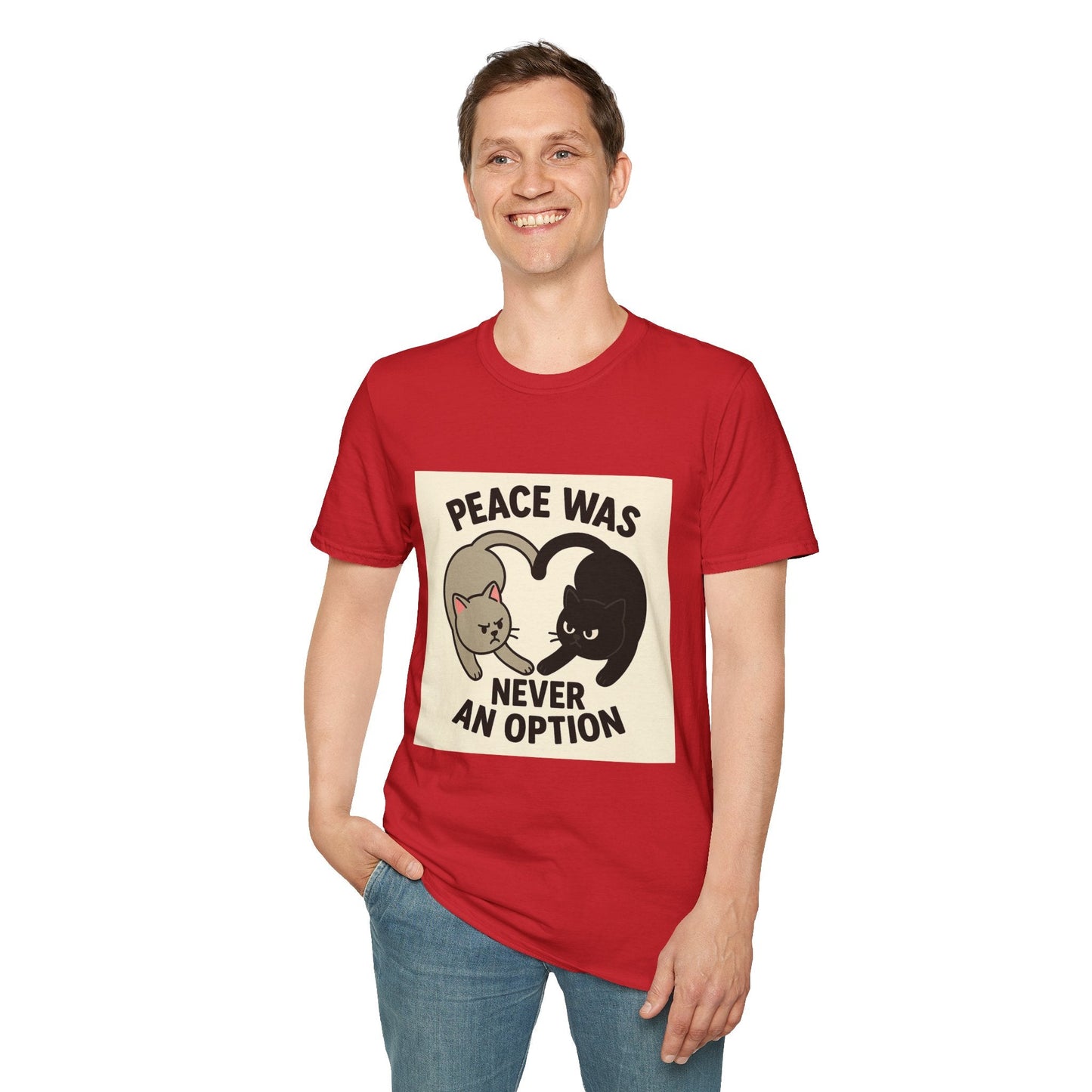 Cat Conflict T-Shirt, Funny Cat Tee, Pet Lover Gift, Unisex Humor Shirt, Cute Animal Apparel Printify