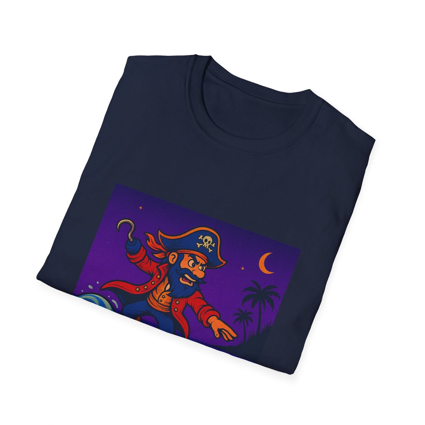 Surfing Pirate Unisex T-Shirt, Beachwear, Gift for Surfers, Summer Apparel, Fun Graphic Tee, Casual Wear Printify