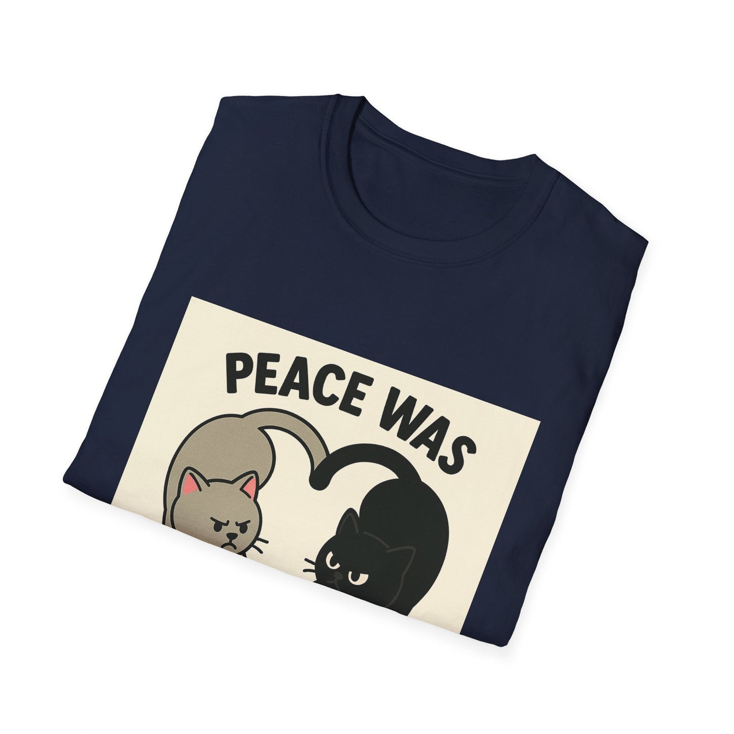 Cat Conflict T-Shirt, Funny Cat Tee, Pet Lover Gift, Unisex Humor Shirt, Cute Animal Apparel Printify