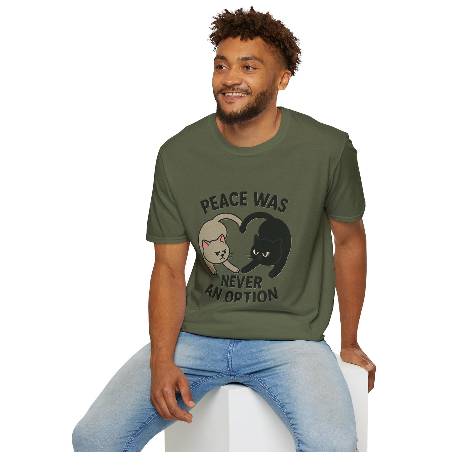 Cat Conflict T-Shirt, Funny Cat Tee, Pet Lover Gift, Unisex Humor Shirt, Cute Animal Apparel Printify