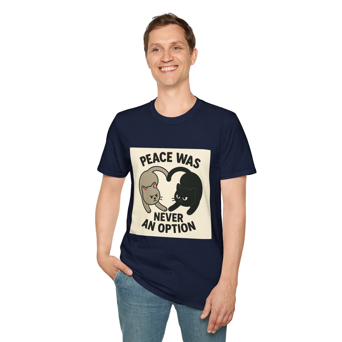 Cat Conflict T-Shirt, Funny Cat Tee, Pet Lover Gift, Unisex Humor Shirt, Cute Animal Apparel Printify