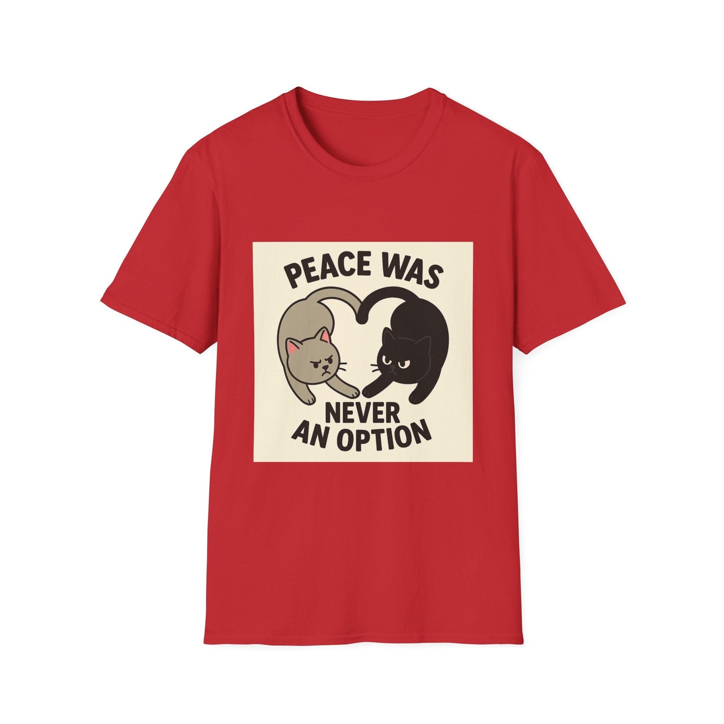 Cat Conflict T-Shirt, Funny Cat Tee, Pet Lover Gift, Unisex Humor Shirt, Cute Animal Apparel Printify