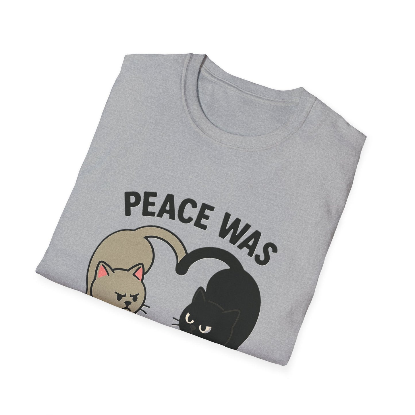 Cat Conflict T-Shirt, Funny Cat Tee, Pet Lover Gift, Unisex Humor Shirt, Cute Animal Apparel Printify