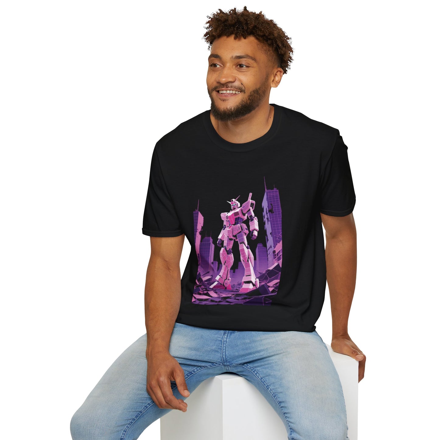 Retro Robot Graphic Tee | Unisex Softstyle T-Shirt, Geek Fashion, Anime Merch, Gift for Him, Her, Casual Wear, Pop Culture Apparel