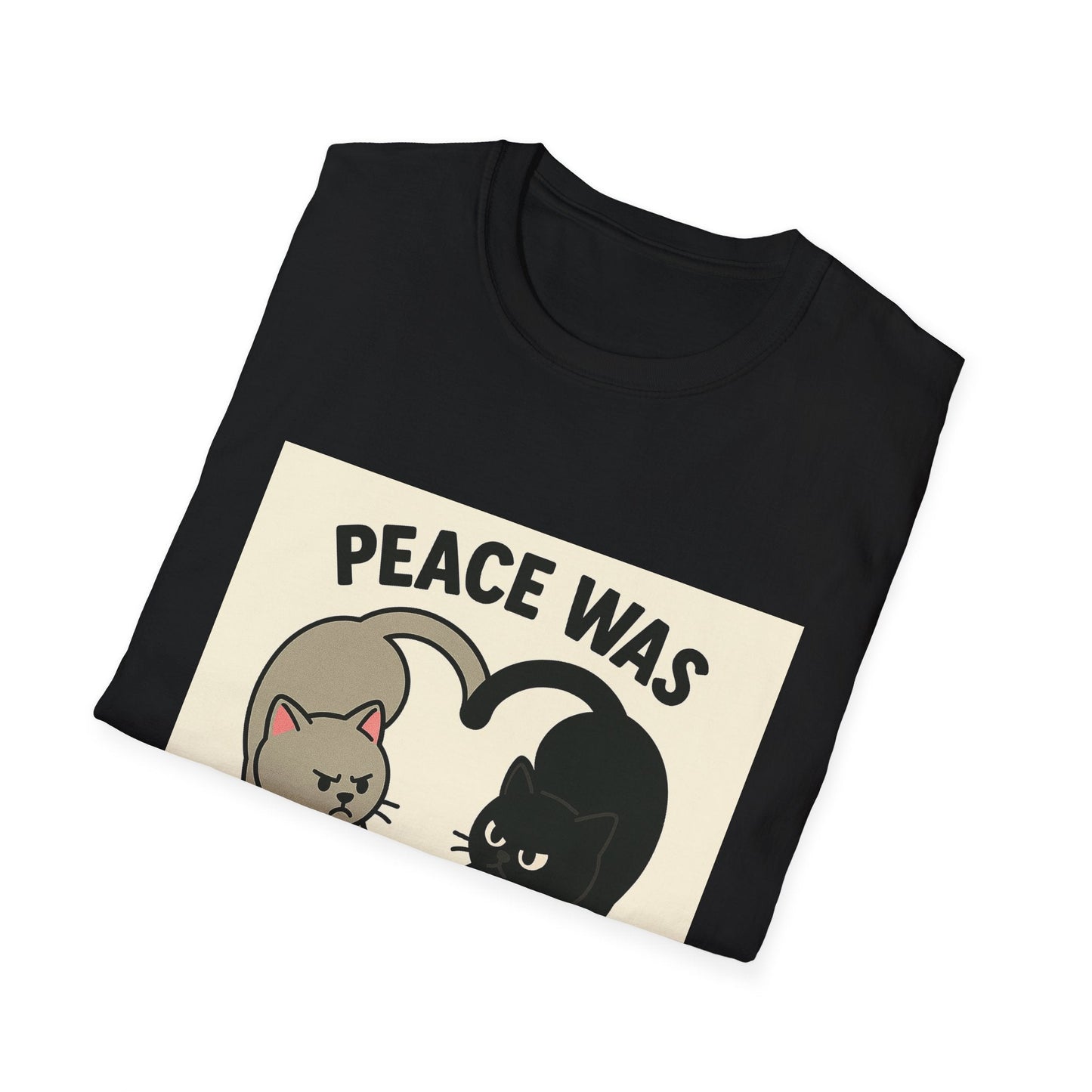 Cat Conflict T-Shirt, Funny Cat Tee, Pet Lover Gift, Unisex Humor Shirt, Cute Animal Apparel Printify