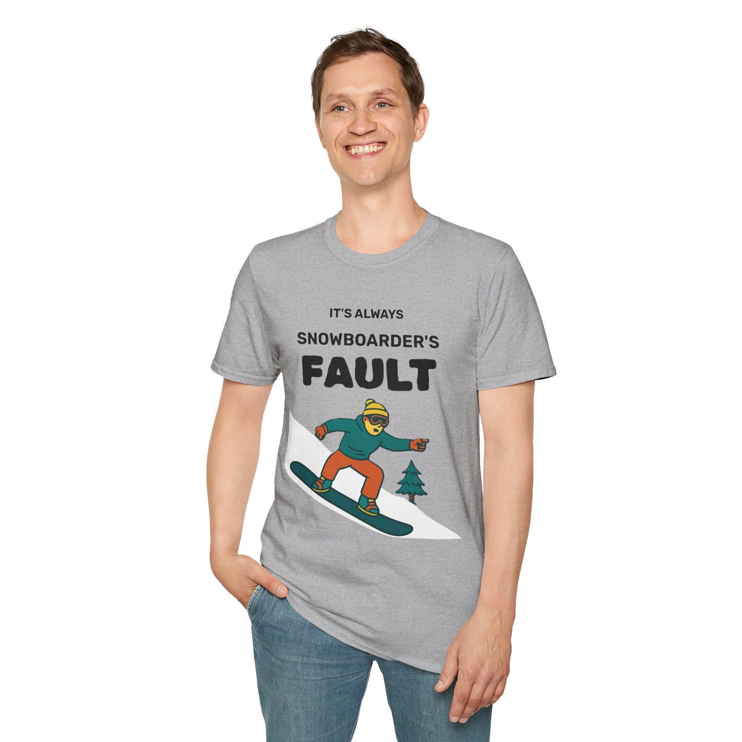 Men's Snowboarder T-Shirt - Casual Tee, Winter Sports Shirt, Funny Gift, Skiing Apparel, Outdoor Activity Printify