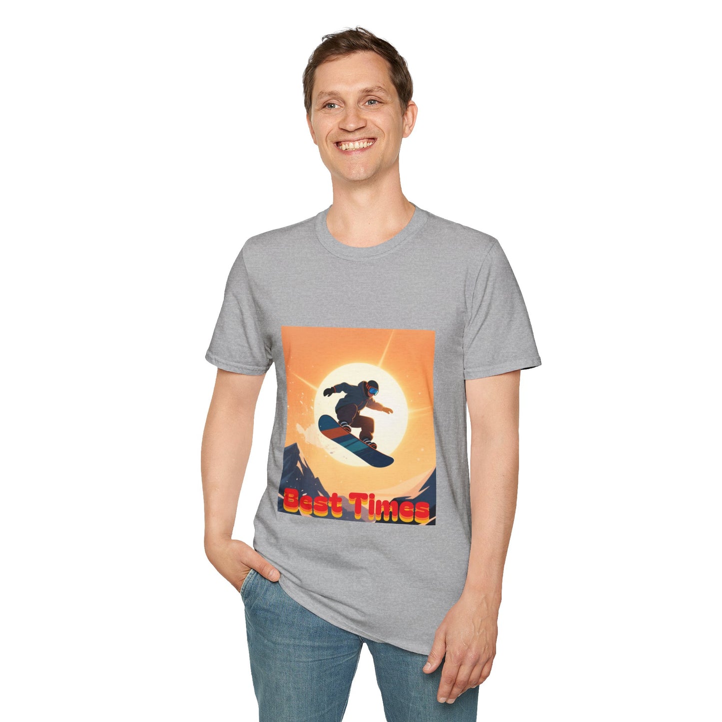 Soaring High Snowboarding Time Unisex T-Shirt Printify