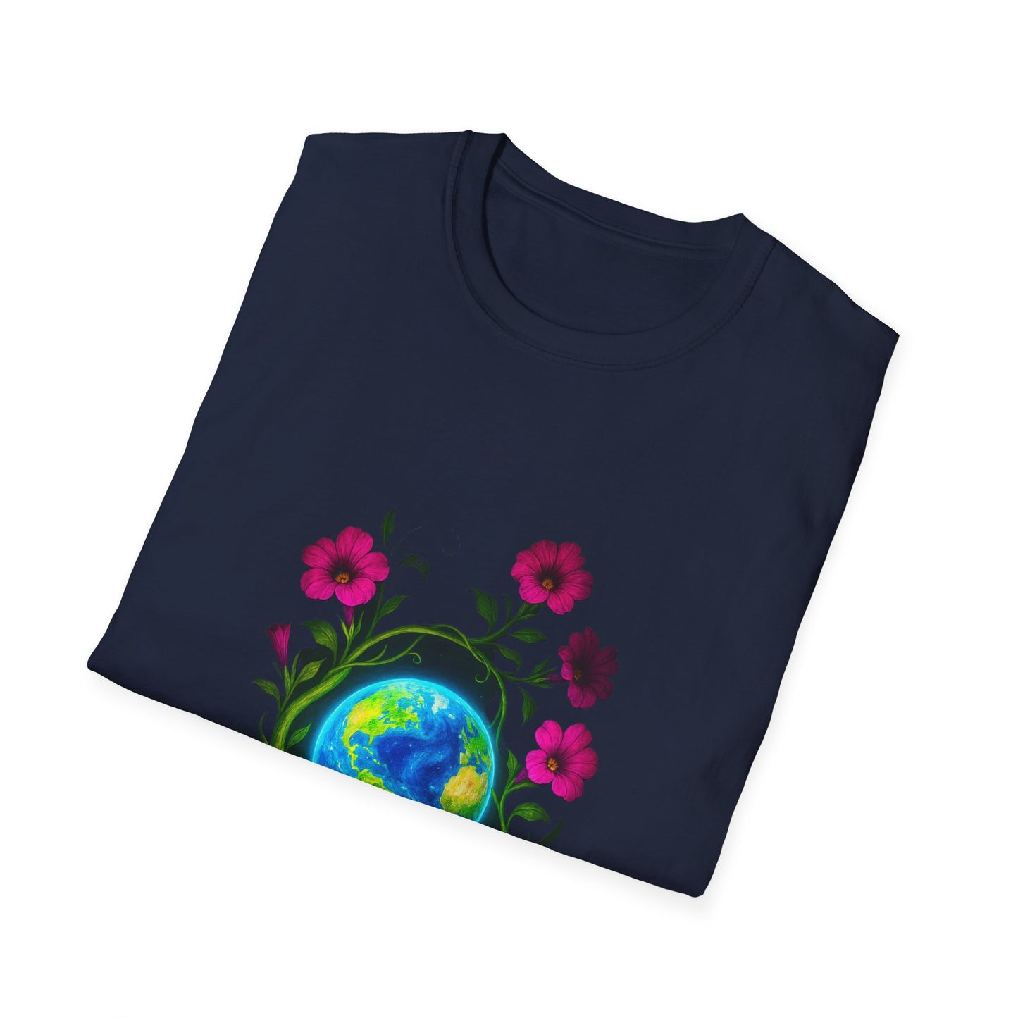 Floral Earth T-Shirt | Bohemian Style Tee, Unisex Gift, Nature Lover Apparel, Earth Day Celebration, Comfortable Everyday Wear