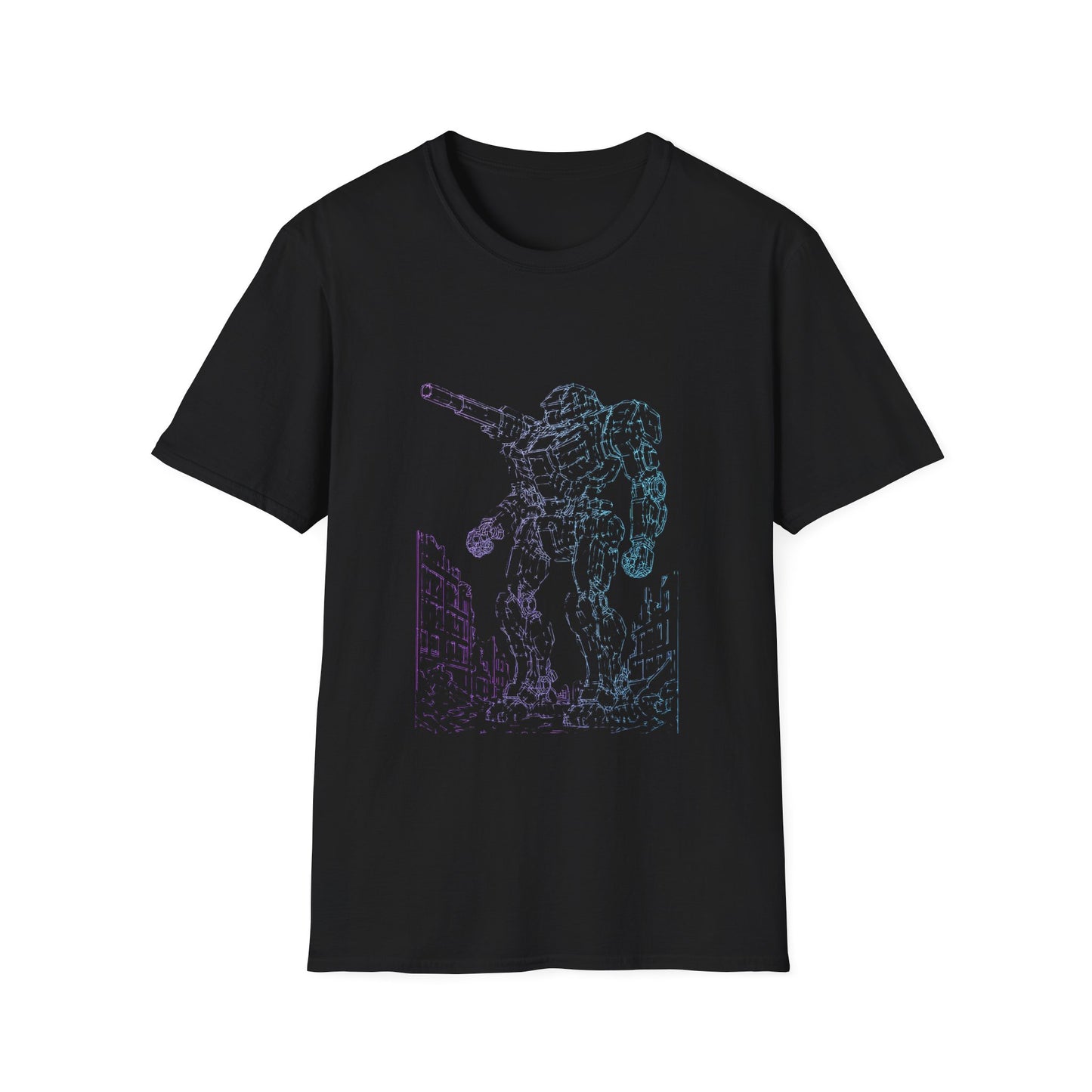 Mech Warrior Unisex Softstyle T-Shirt, Gaming Tee, Sci-Fi Shirt, Geek Wear, Casual Summer Top Printify