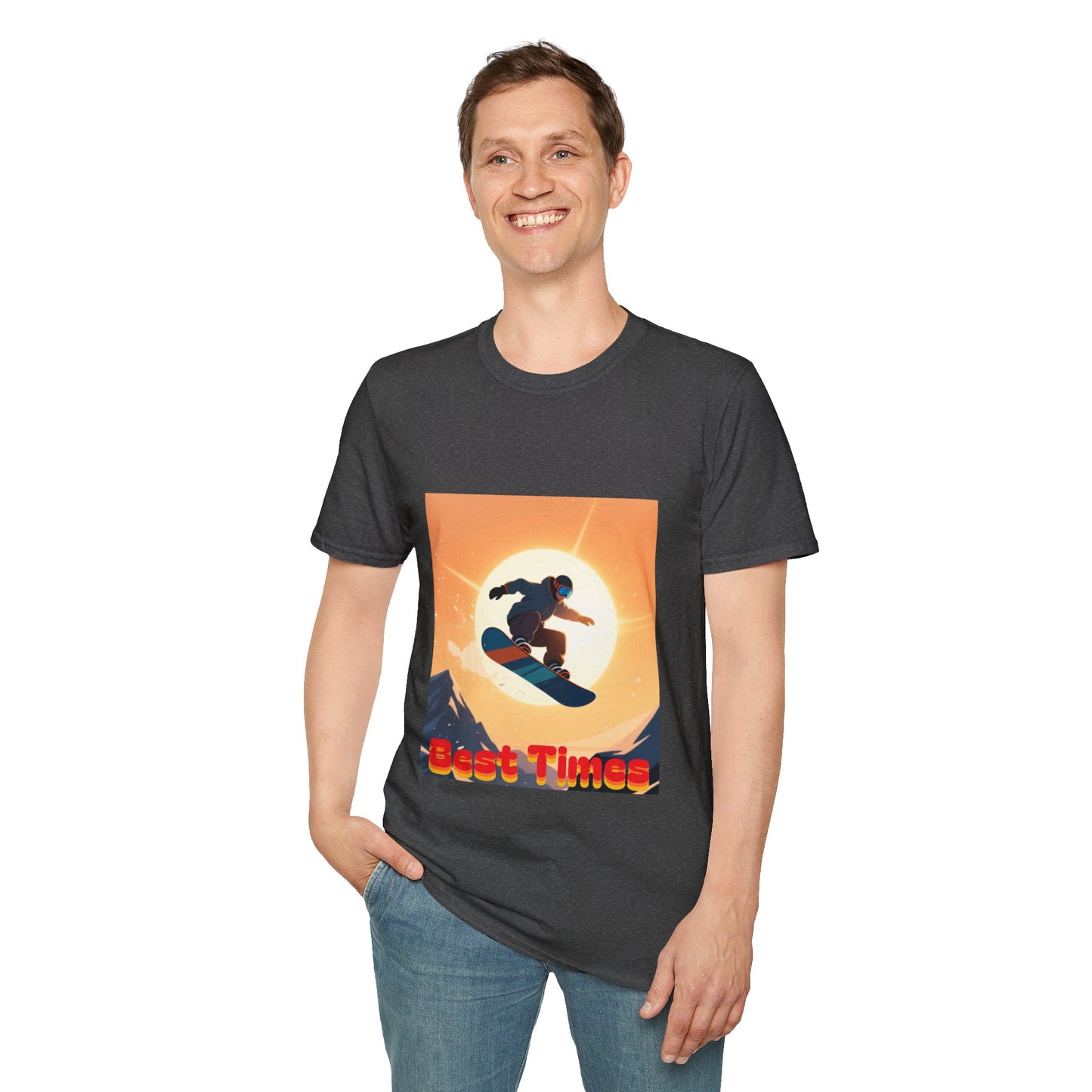 Soaring High Snowboarding Time Unisex T-Shirt Printify