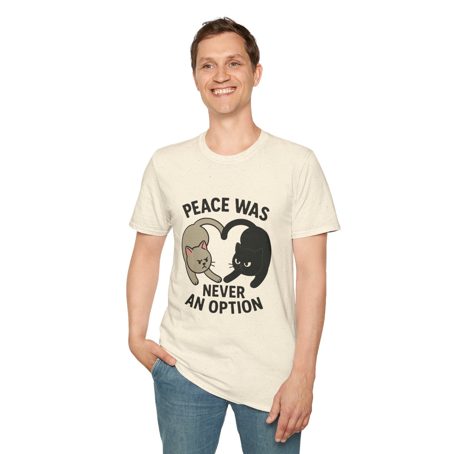 Cat Conflict T-Shirt, Funny Cat Tee, Pet Lover Gift, Unisex Humor Shirt, Cute Animal Apparel Printify
