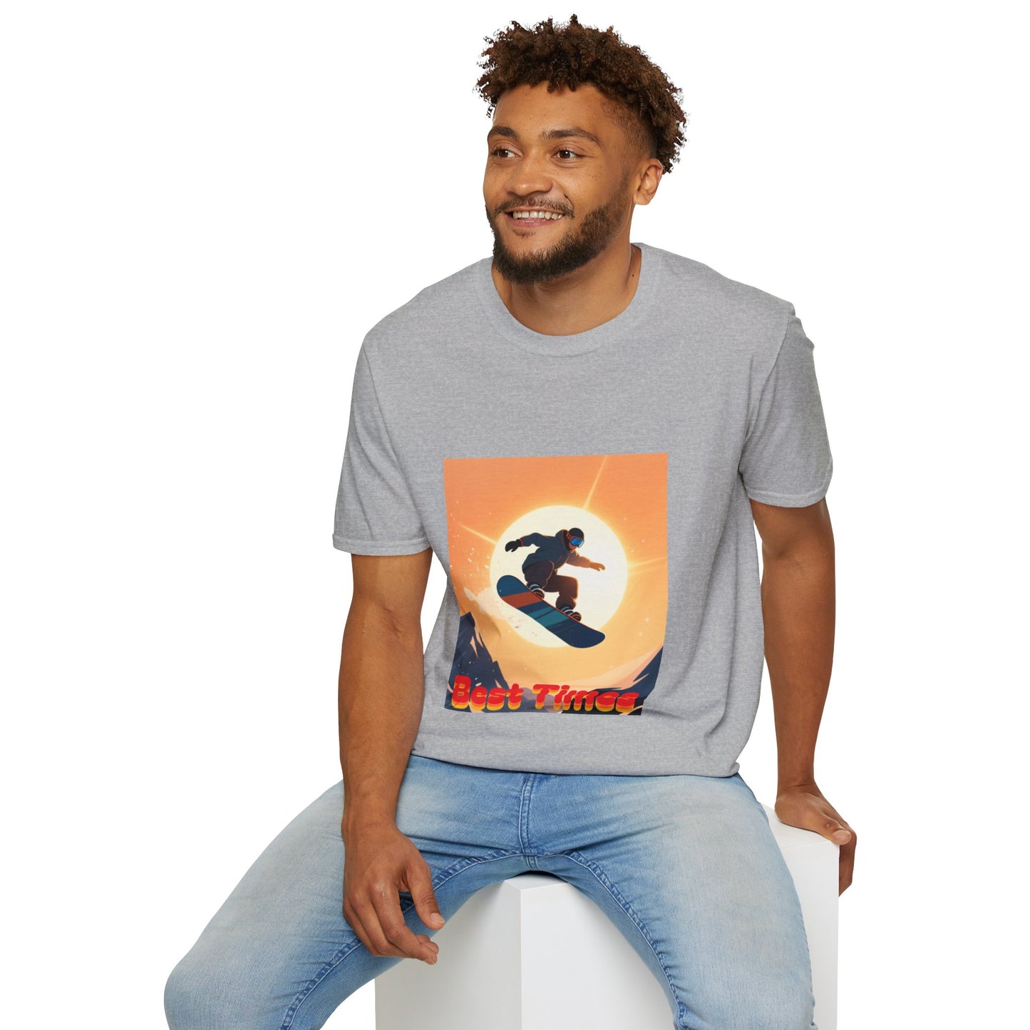Soaring High Snowboarding Time Unisex T-Shirt Printify