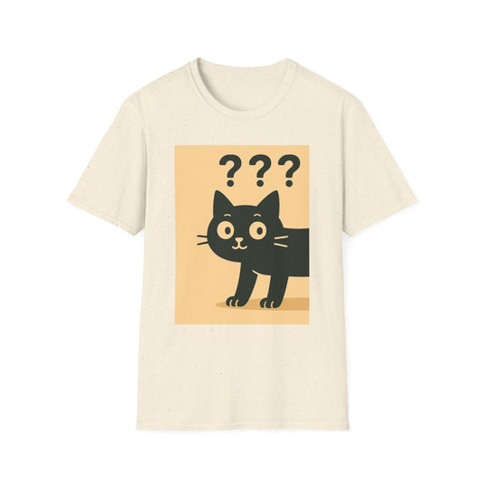 Whimsical Front-Back Cat Design T-Shirt | Unisex Softstyle Tee, Funny Cat Shirt, Pet Lover Gift, Cute Cat Apparel, Animal Graphic Tee Printify