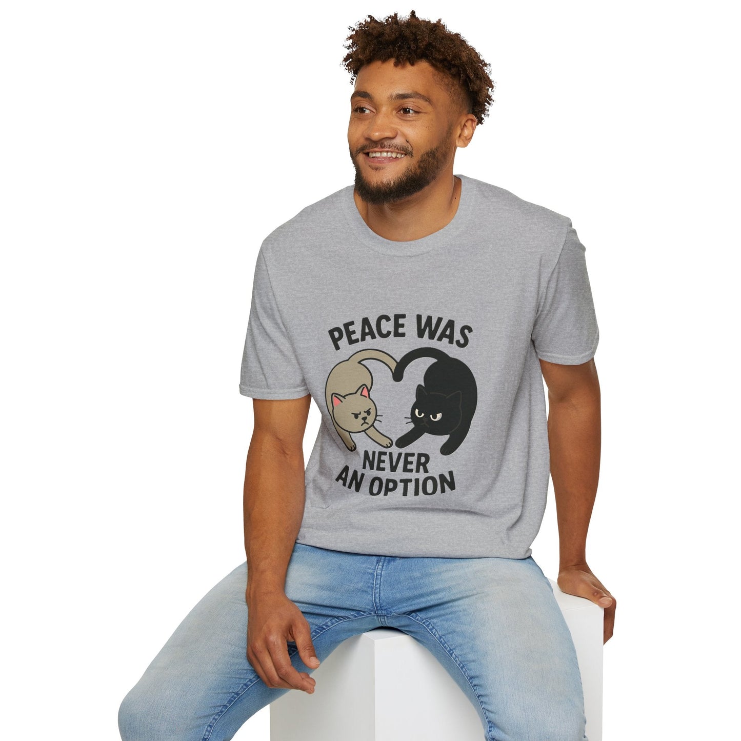 Cat Conflict T-Shirt, Funny Cat Tee, Pet Lover Gift, Unisex Humor Shirt, Cute Animal Apparel Printify