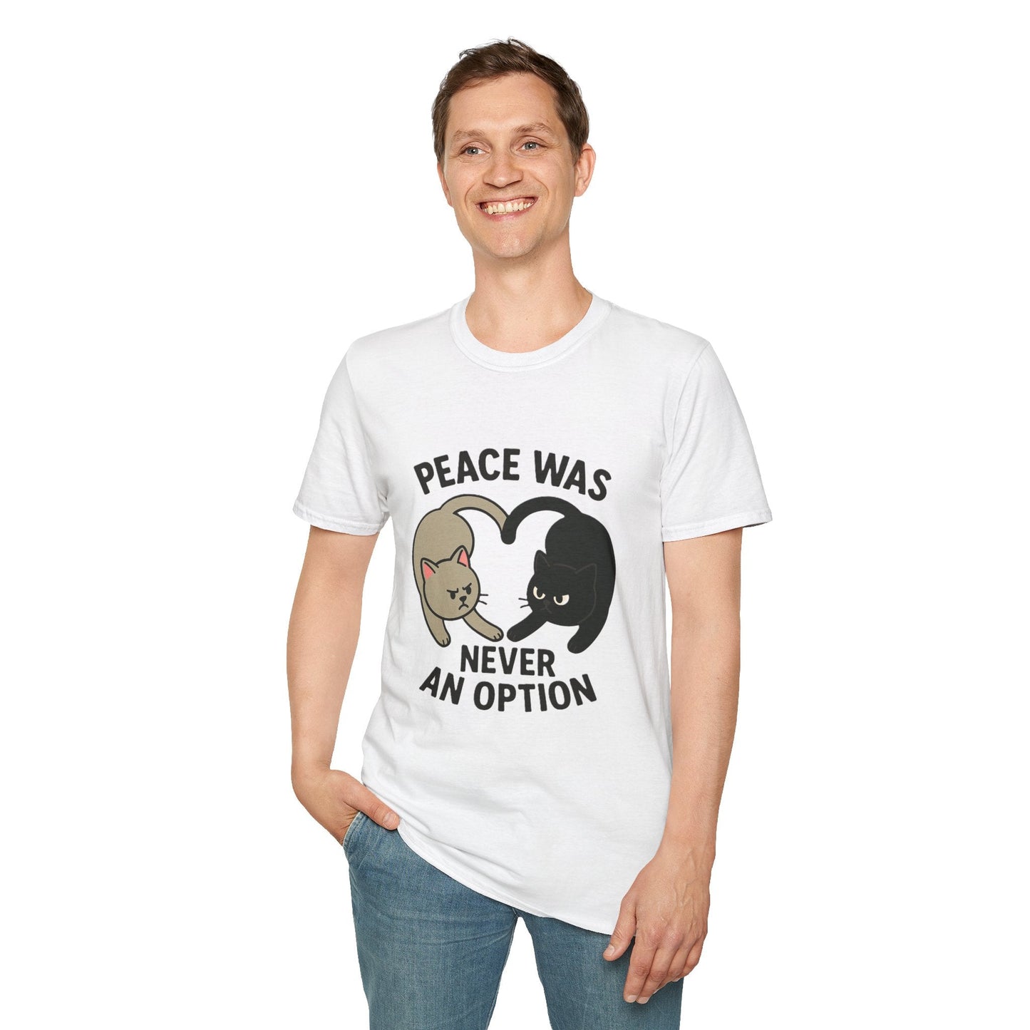Cat Conflict T-Shirt, Funny Cat Tee, Pet Lover Gift, Unisex Humor Shirt, Cute Animal Apparel Printify